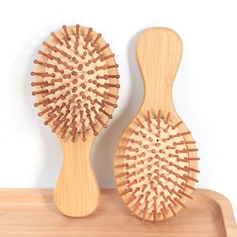 Brosse à Cheveux Ronde en Bambou le bambou vert