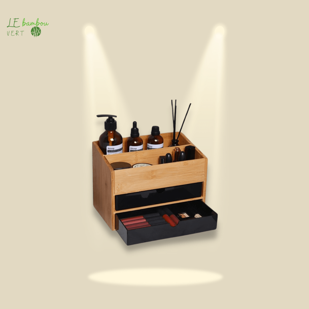 Boîte de Rangement et Coiffeuse pour Maquillage le bambou vert