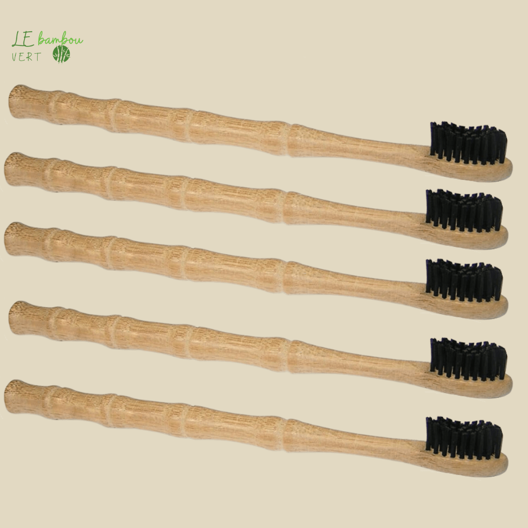 Brosse à Dents en Bambou Naturel Brosse au charbon 1005003022261356-5pcs le bambou vert