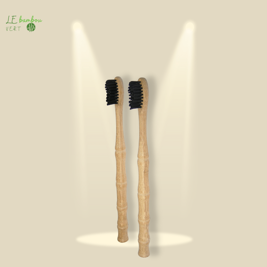 Brosse à Dents en Bambou Naturel Brosse au charbon le bambou vert