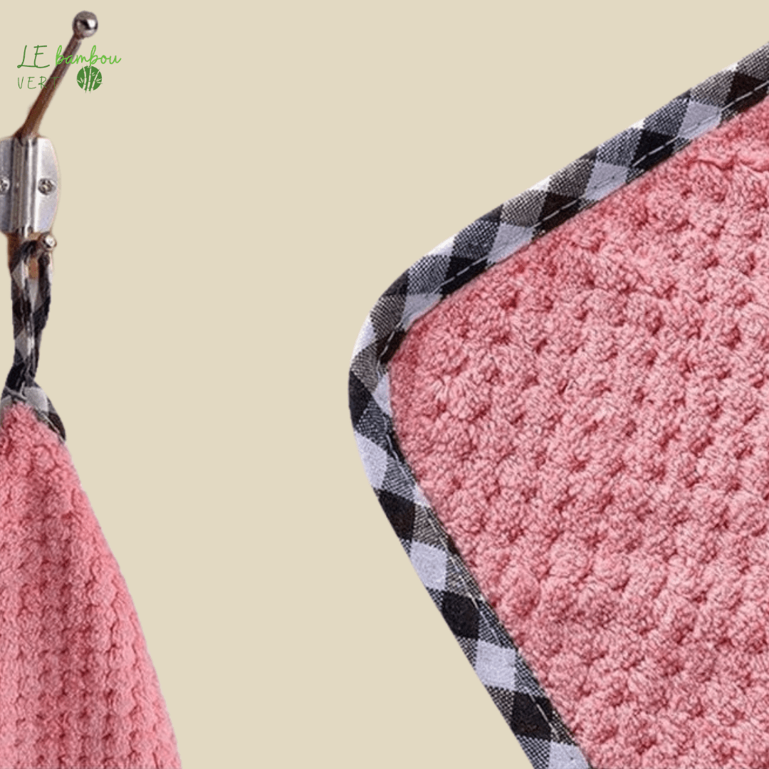 Chiffons en Bambou 3 à 12 pcs Rose le bambou vert