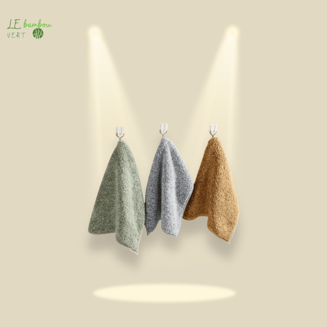 Chiffons en Fibre de Bambou de Nettoyage  le bambou vert