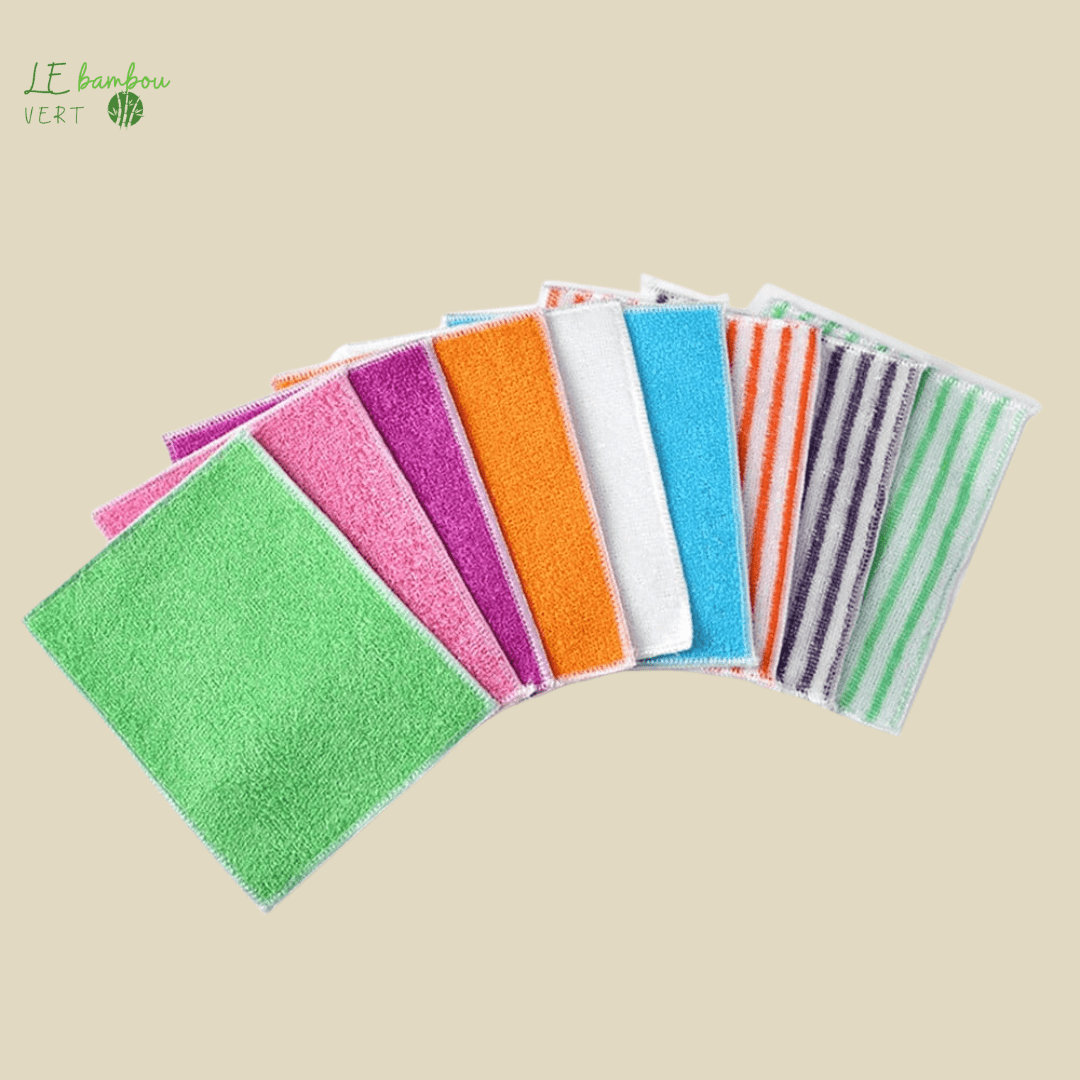 Torchons en Fibre de Bambou 5pcs 1005001659391830-5 pcs Color Random-16x18cm le bambou vert