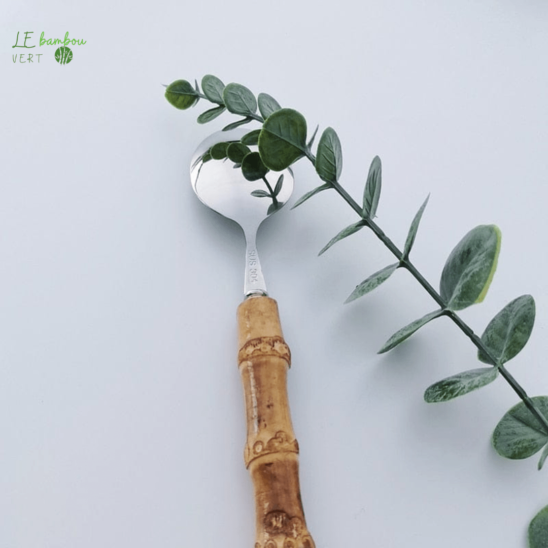 Ensembles de Couverts en Bambou Naturel et Acier Inoxydable 1005004095742555-China-32pcs le bambou vert