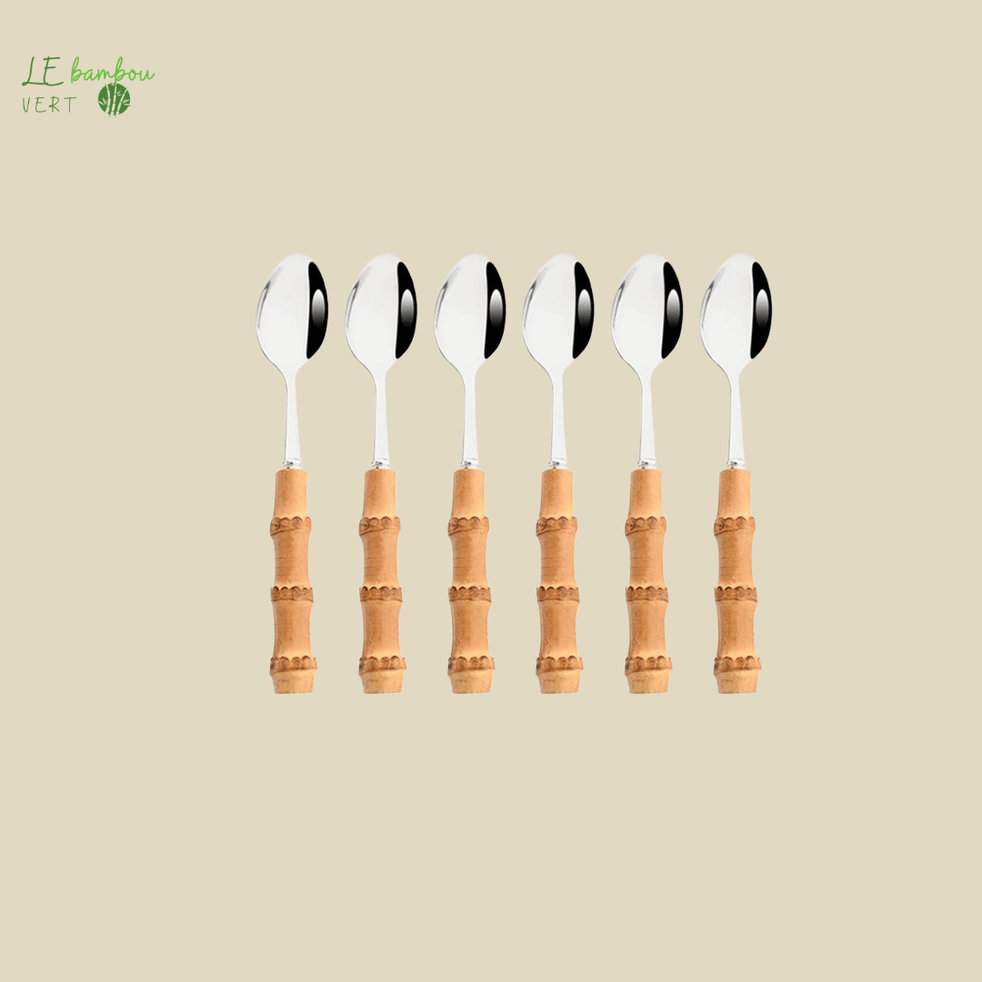 Petites cuillères en Bambou 6pcs Argenté 1005003985863160-6Pcs Teaspoon le bambou vert