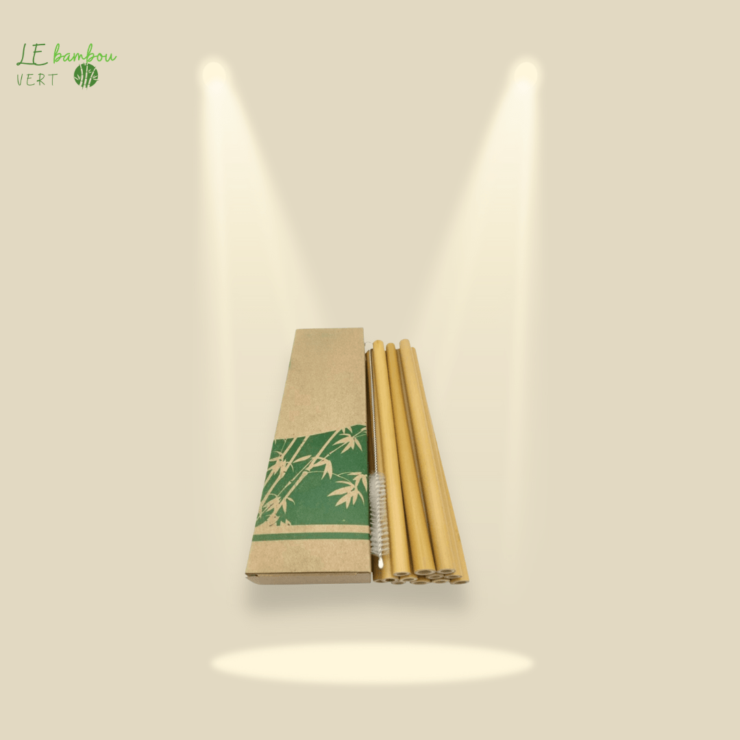 Pailles en Bambou Naturel 10pcs Réutilisables 1005003140368658-France-10pcs le bambou vert