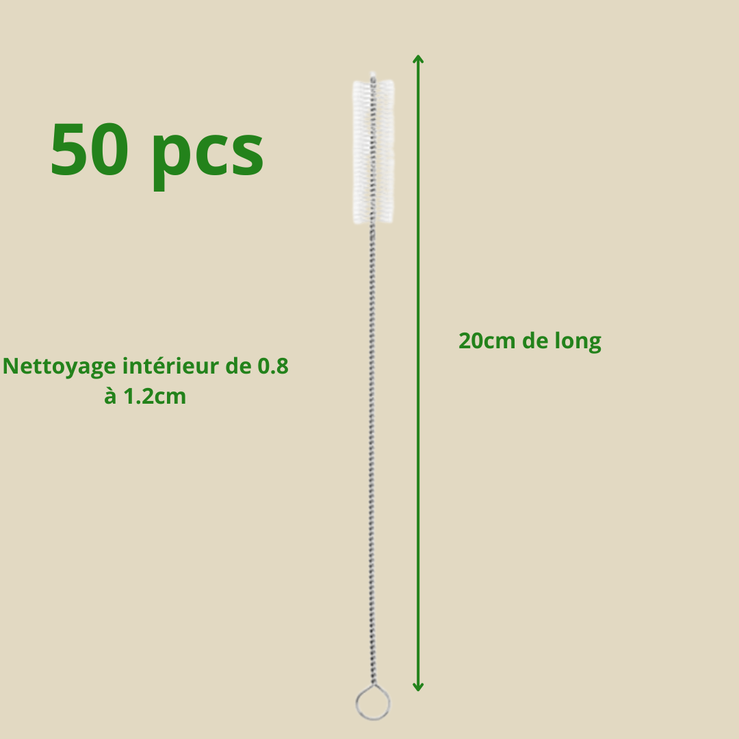 Paille De Bambou Naturel 50 Pcs Réutilisables 33034996790-50Pcs Brush 1cm le bambou vert