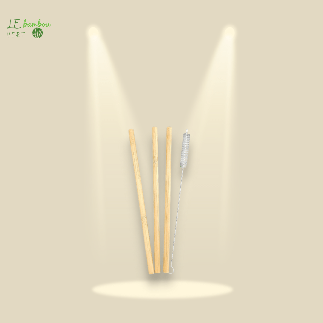 Paille en Bambou Naturel 3 pcs Réutilisable avec Brosse 1005001551637623-3 pcs for a set le bambou vert