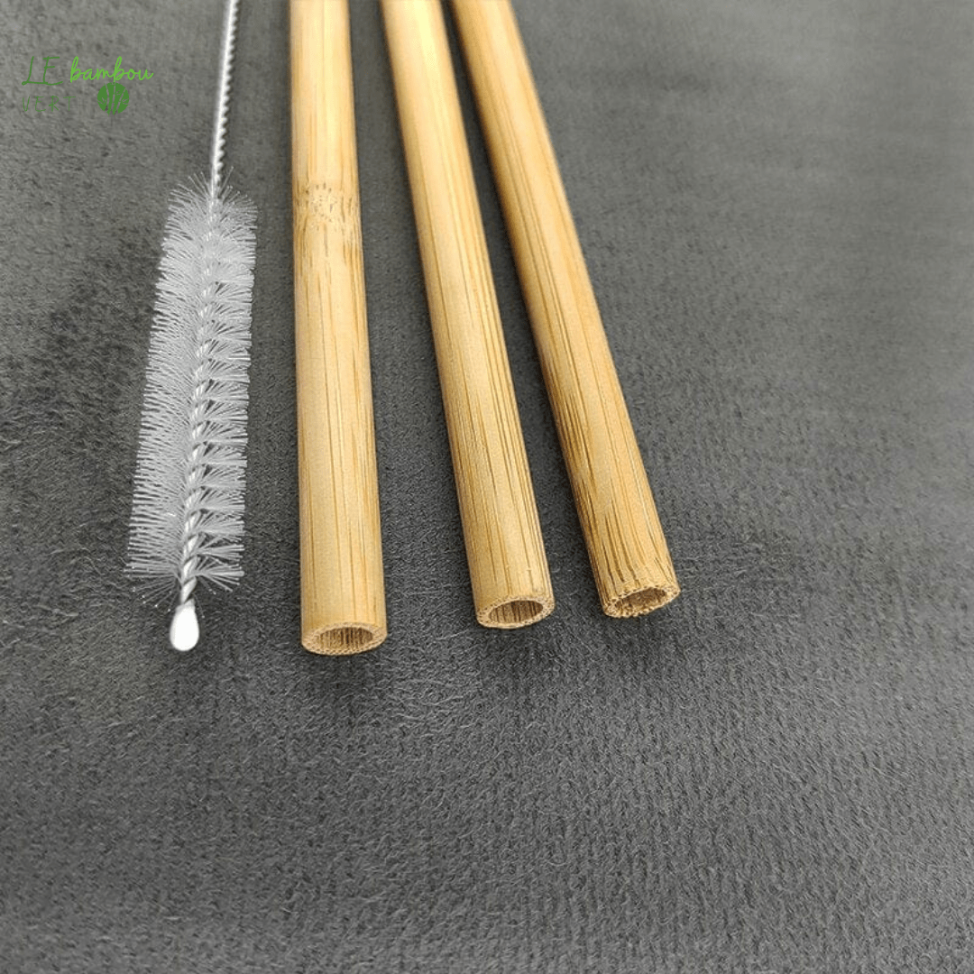 Paille en Bambou Naturel 3 pcs Réutilisable avec Brosse 1005001551637623-3 pcs for a set le bambou vert