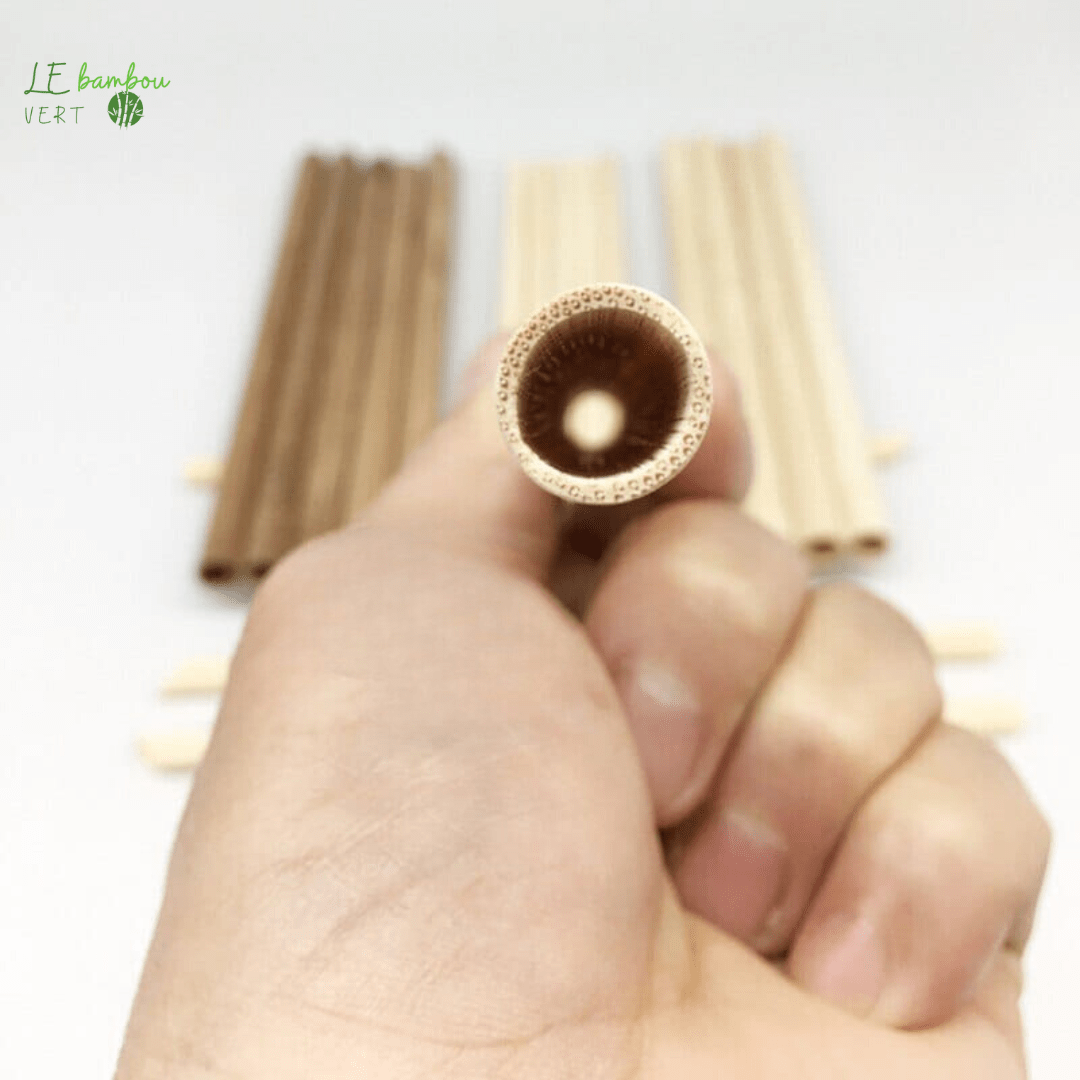 Paille De Bambou Naturel 50 Pcs Réutilisables le bambou vert