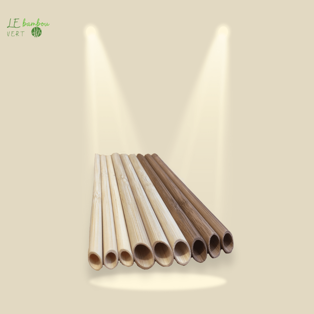 Paille De Bambou Naturel 50 Pcs Réutilisables le bambou vert