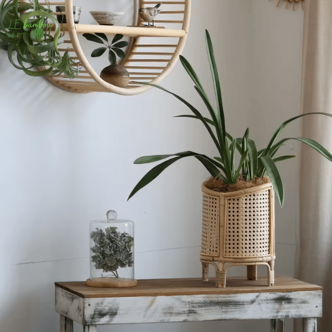Support pour Pots de Fleurs Léger et Durable le bambou vert