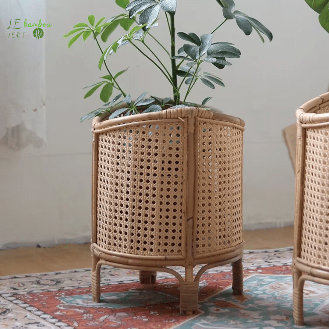 Support pour Pots de Fleurs Léger et Durable le bambou vert