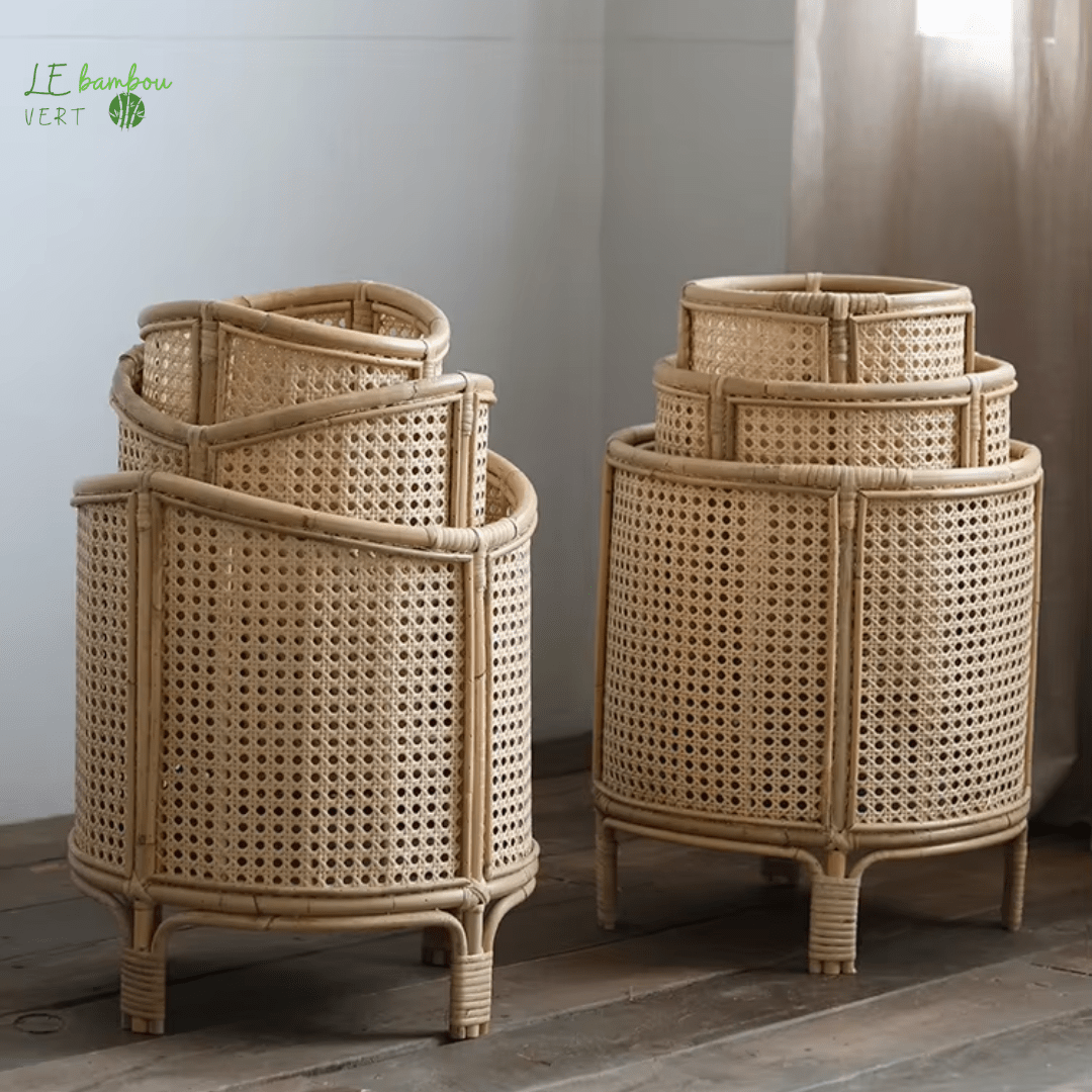 Support pour Pots de Fleurs Léger et Durable le bambou vert