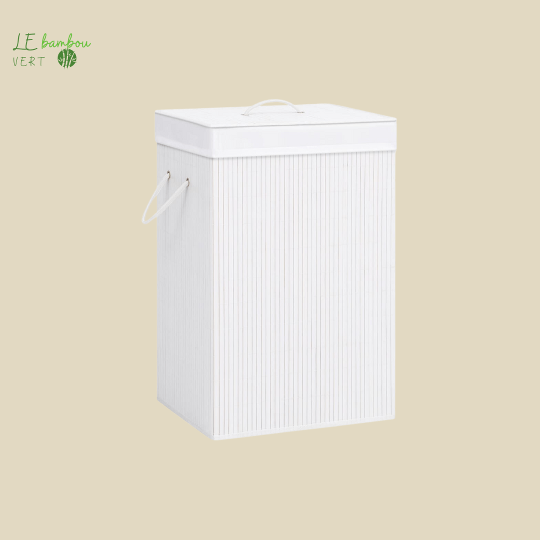 Panier à Linge en Bambou blanc 8720286010730 320752 le bambou vert