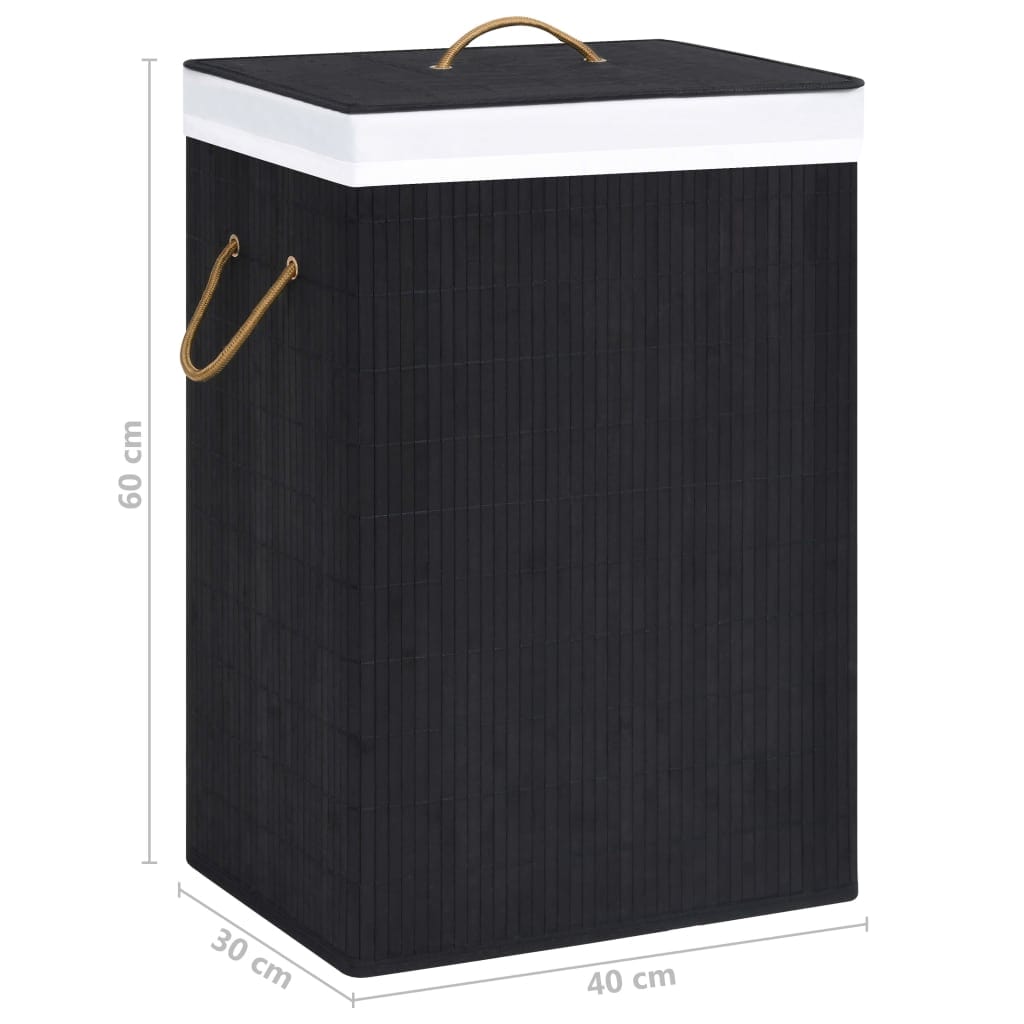 Panier à Linge en Bambou Noir 8720286010792 320758 le bambou vert