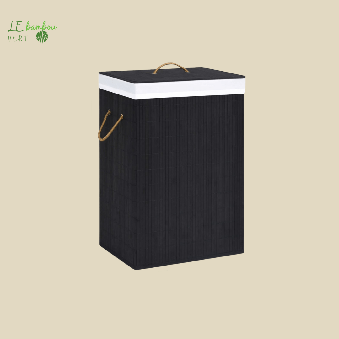 Panier à Linge en Bambou Noir 8720286010792 320758 le bambou vert