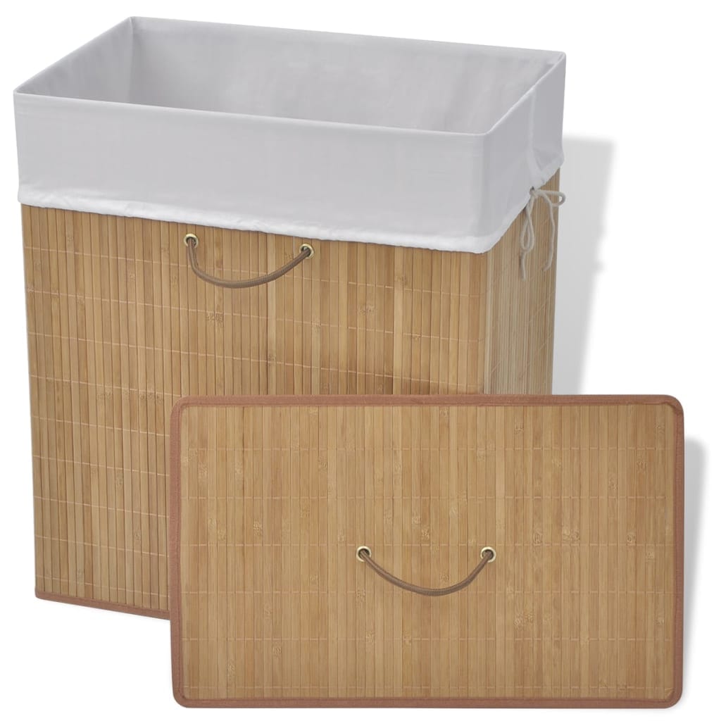 Panier à linge rectangulaire Bambou Naturel 8718475964230 242725 le bambou vert