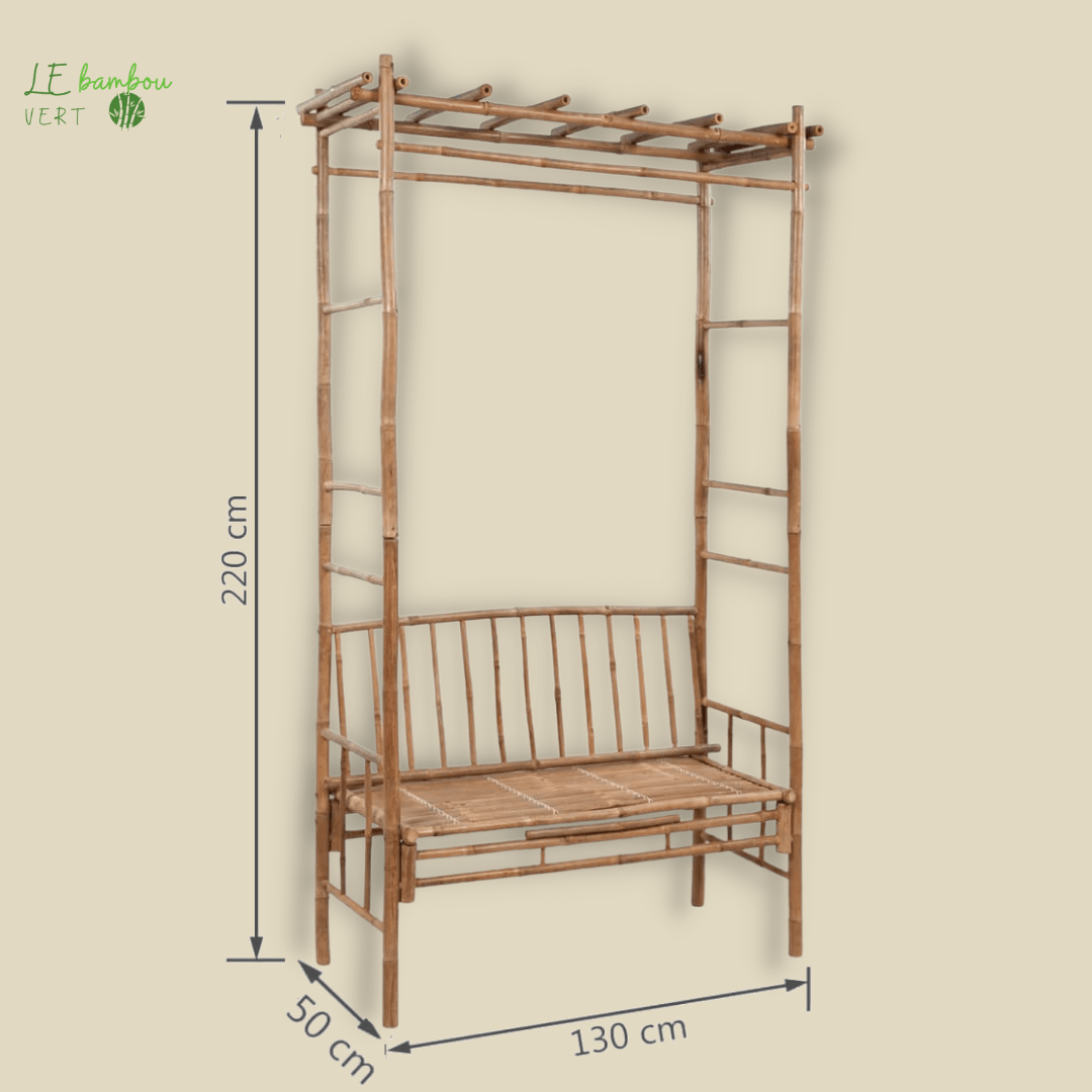Banc de jardin en Bambou avec Pergola 8718475909187 41501 le bambou vert