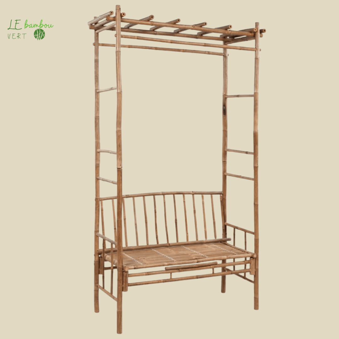 Banc de jardin en Bambou avec Pergola 8718475909187 41501 le bambou vert