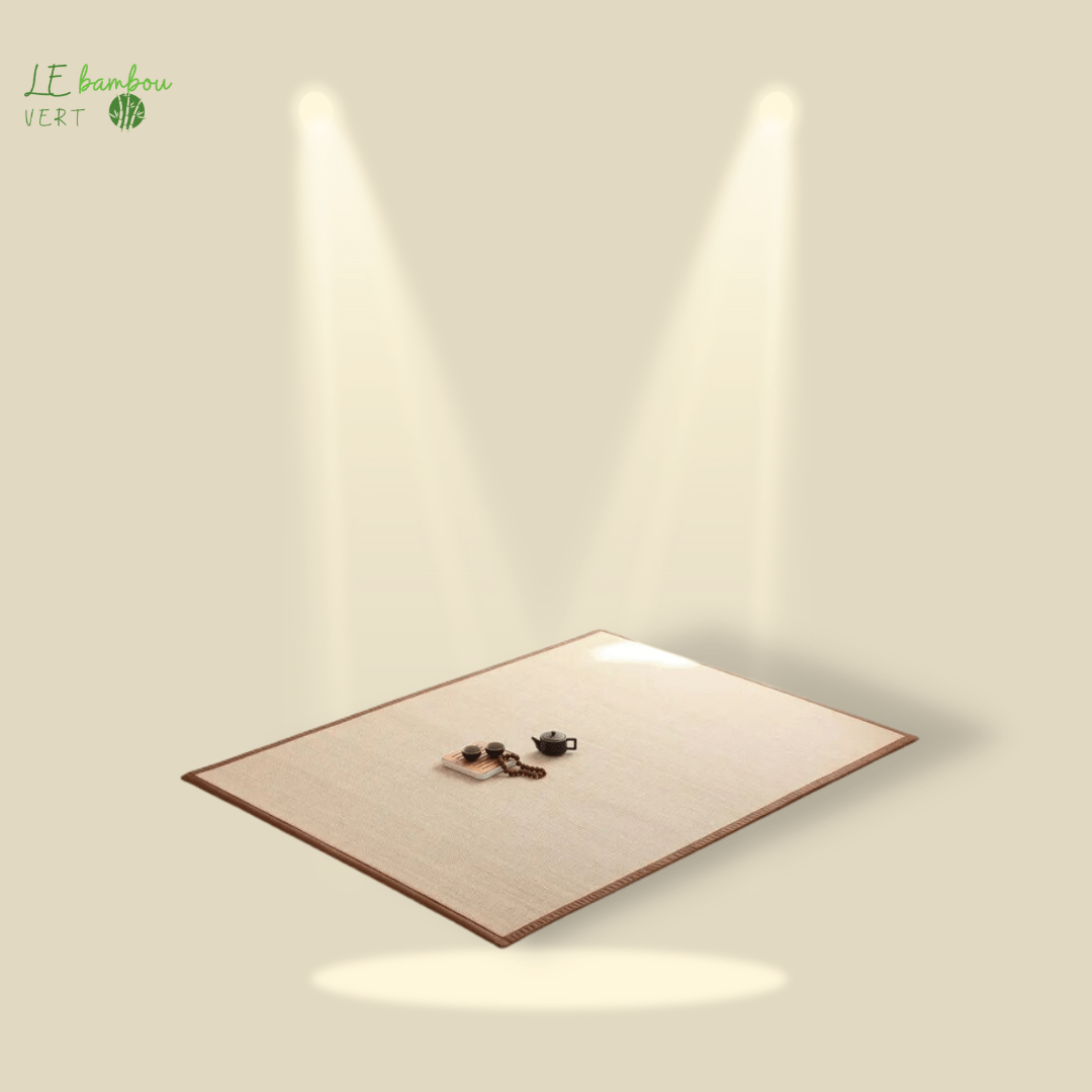 Tapis bambou style tatami crème le bambou vert