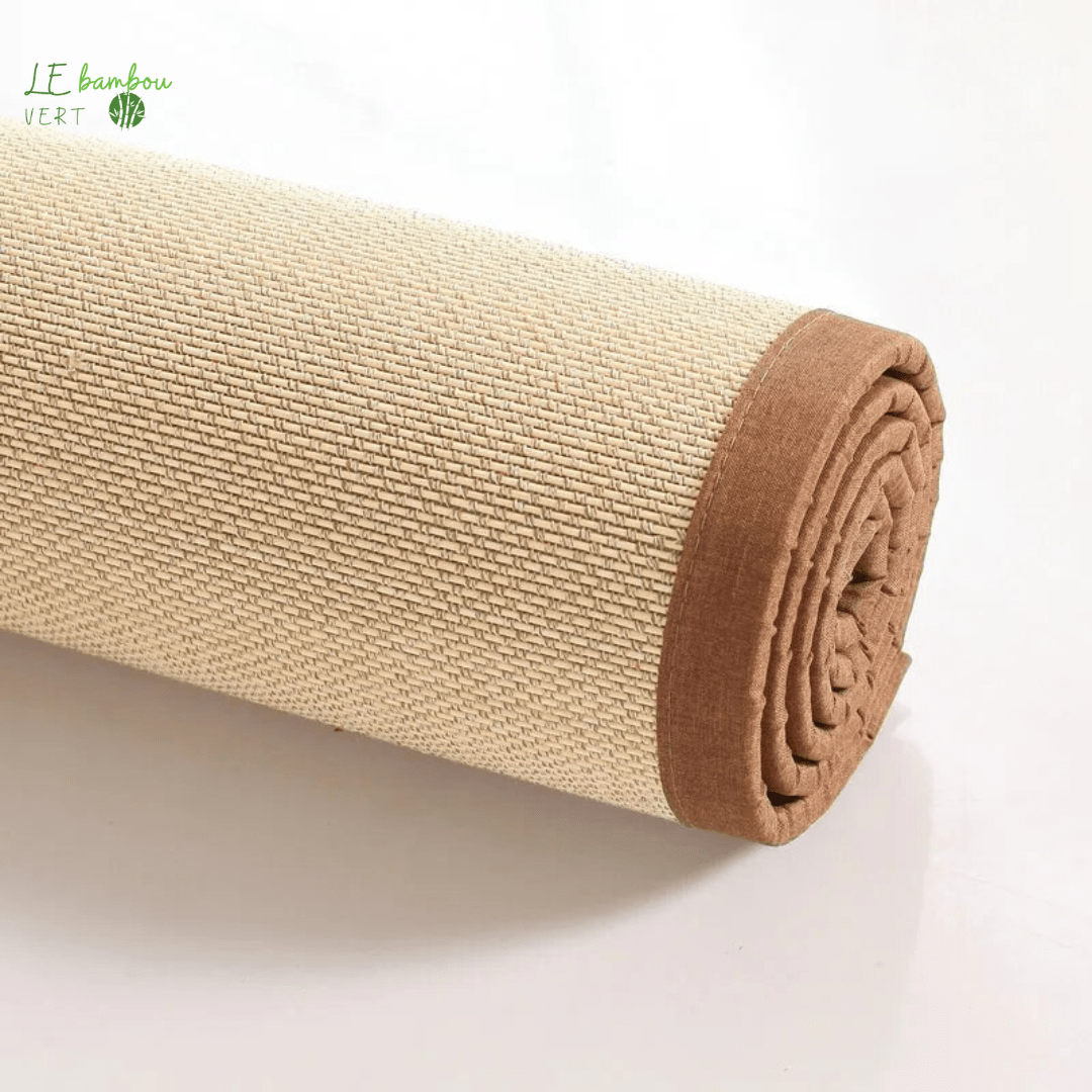 Tapis bambou style tatami crème le bambou vert