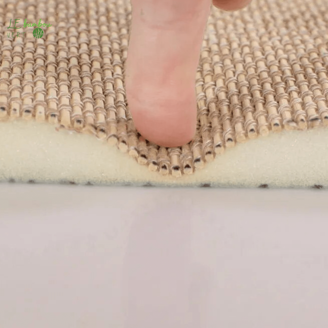 Tapis bambou style tatami crème le bambou vert