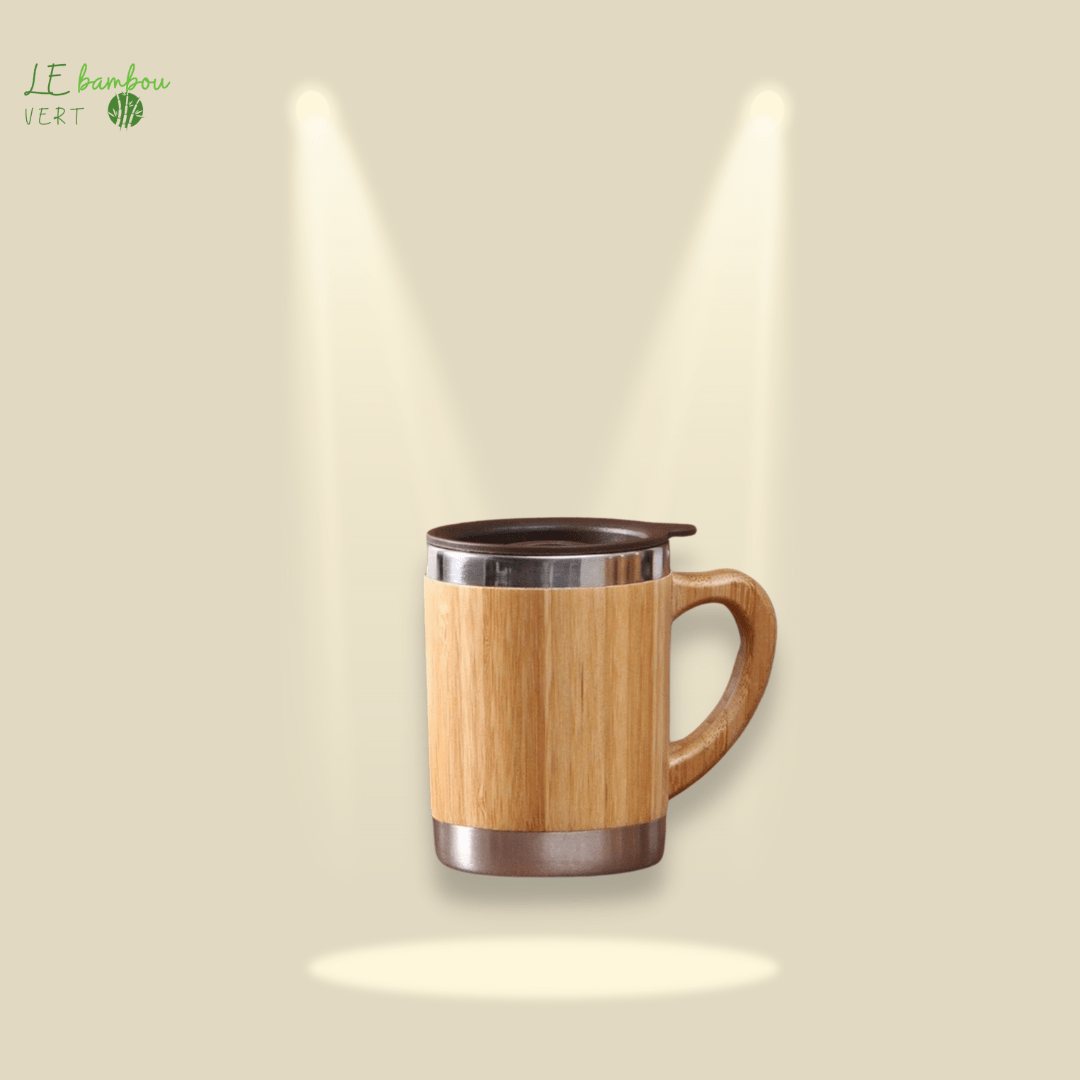 Thermos en Bambou et Acier Inoxydable Style Mug 350ml 3256804452524762-H-350ml-<500ml le bambou vert