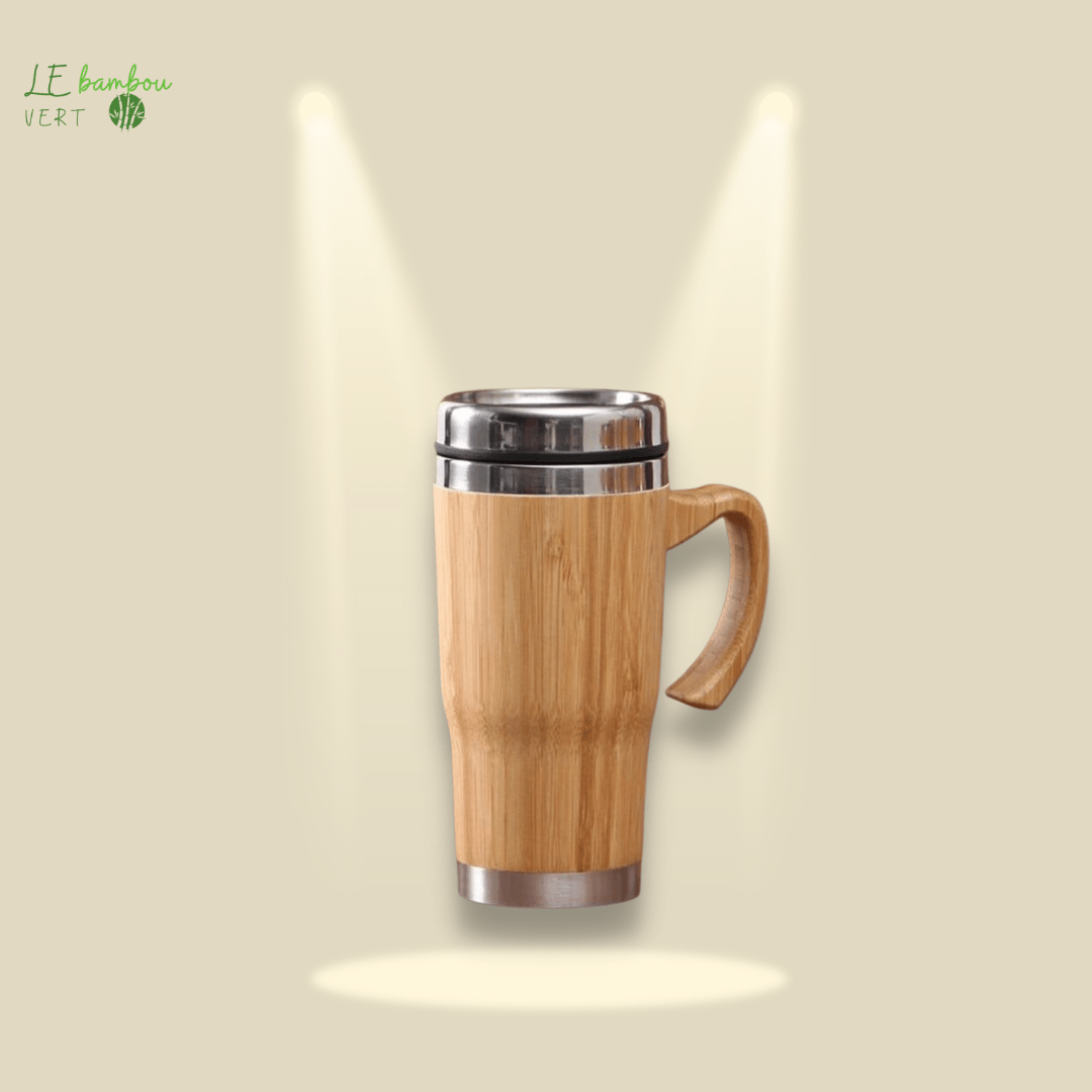 Thermos en Bambou et Acier Inoxydable Style Tasse 450ml 3256804452524762-F-450ml-<500ml le bambou vert