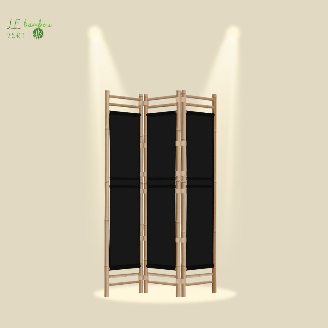 Brise vue Bambou 3 panneaux noir 120 cm 8720845600662 350627 le bambou vert