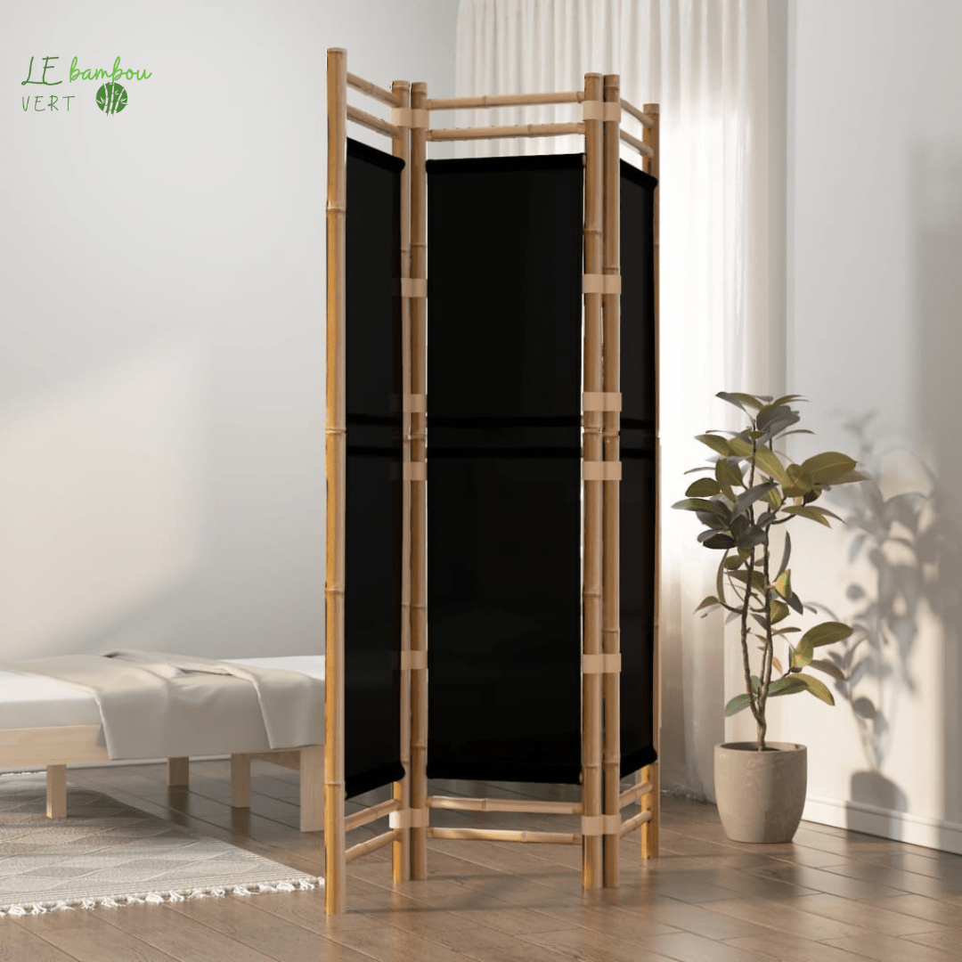 Brise vue Bambou 3 panneaux noir 120 cm 8720845600662 350627 le bambou vert