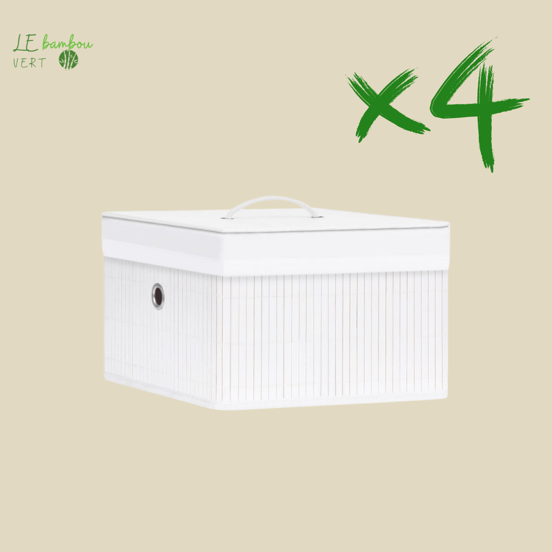 Panier à linge en Bambou Blanc 8720286010877 320766 le bambou vert