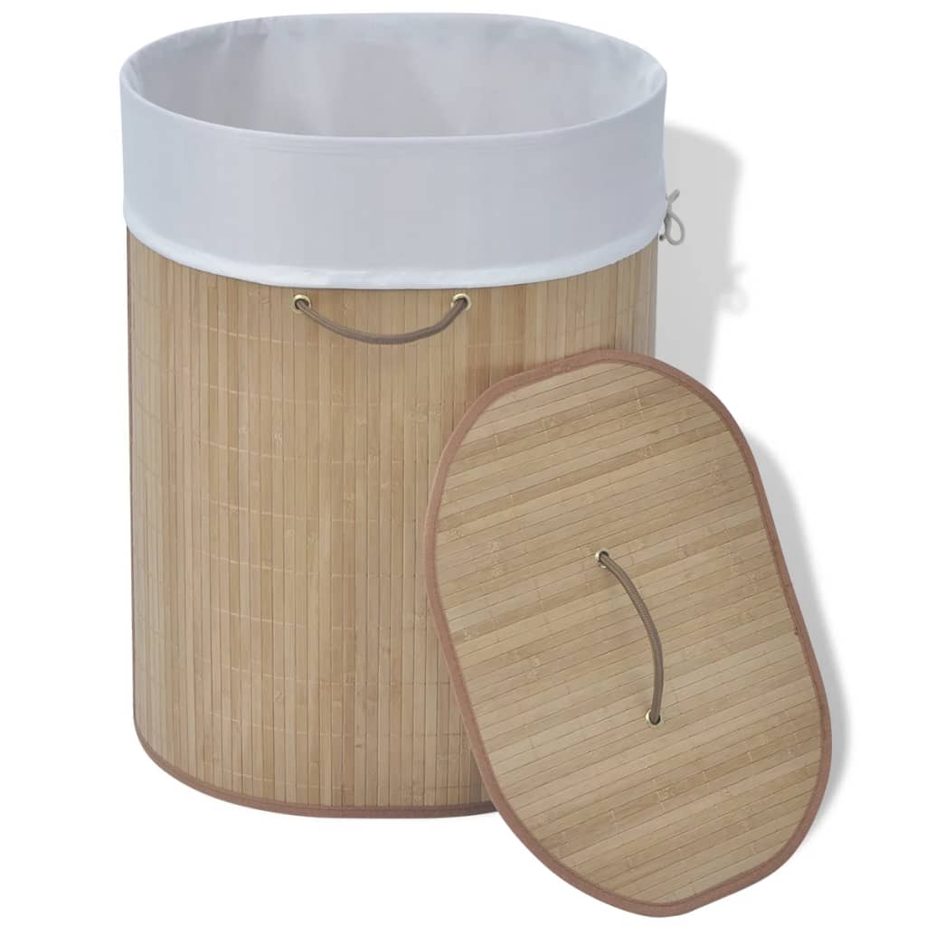 Panier à Linge Ovale Bambou Naturel 8718475964254 242727 le bambou vert