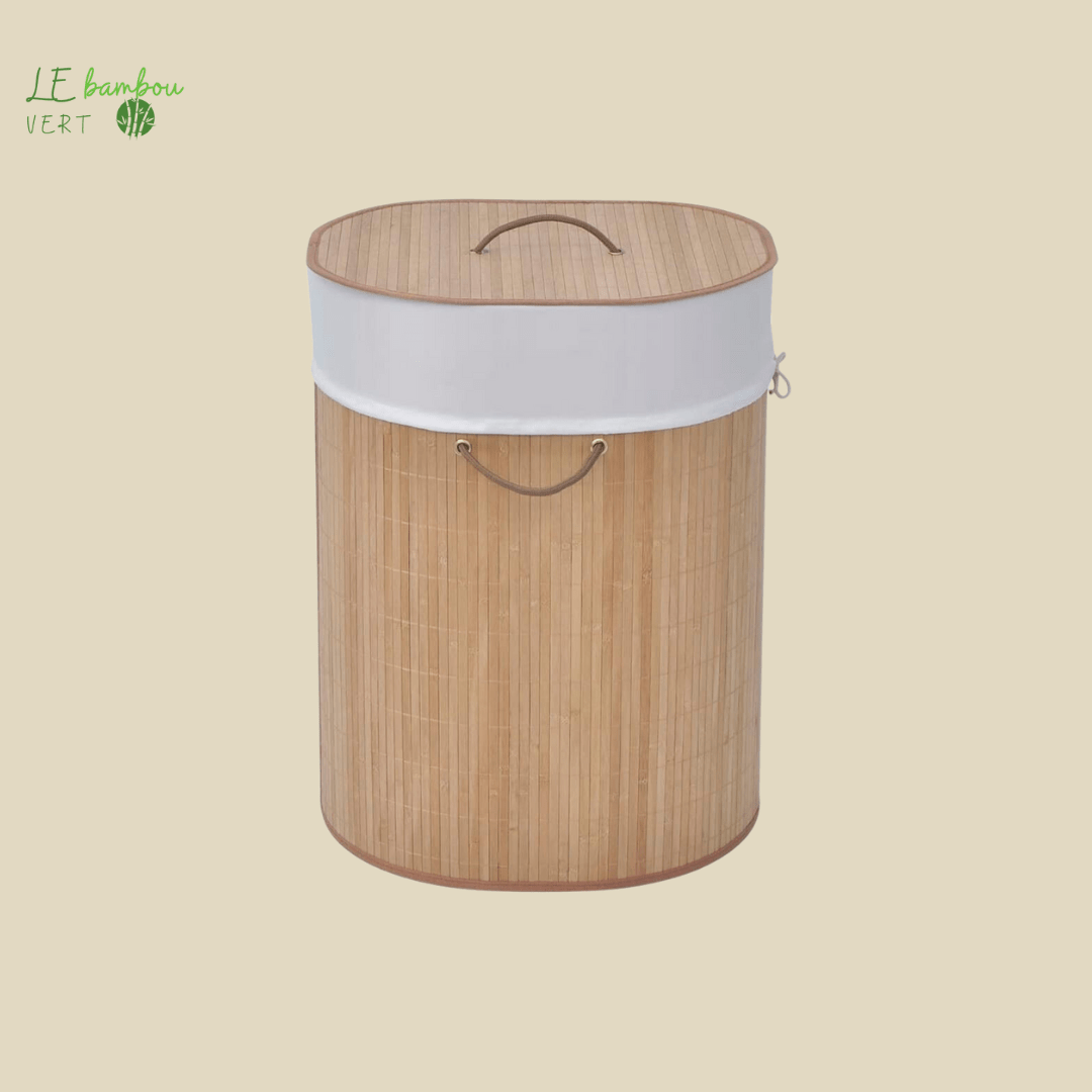 Panier à Linge Ovale Bambou Naturel 8718475964254 242727 le bambou vert