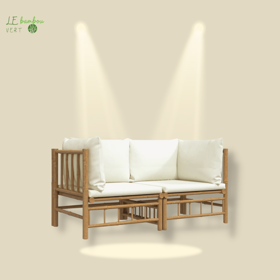 Canapés d'angle bambou extérieur 2pcs le bambou vert