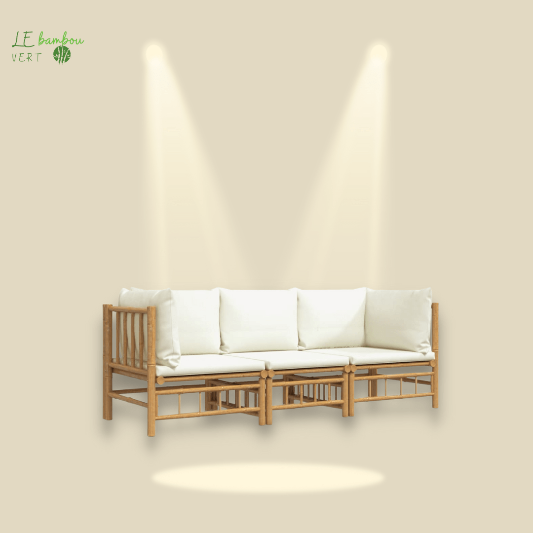 Canapé Bambou extérieur 3pcs le bambou vert