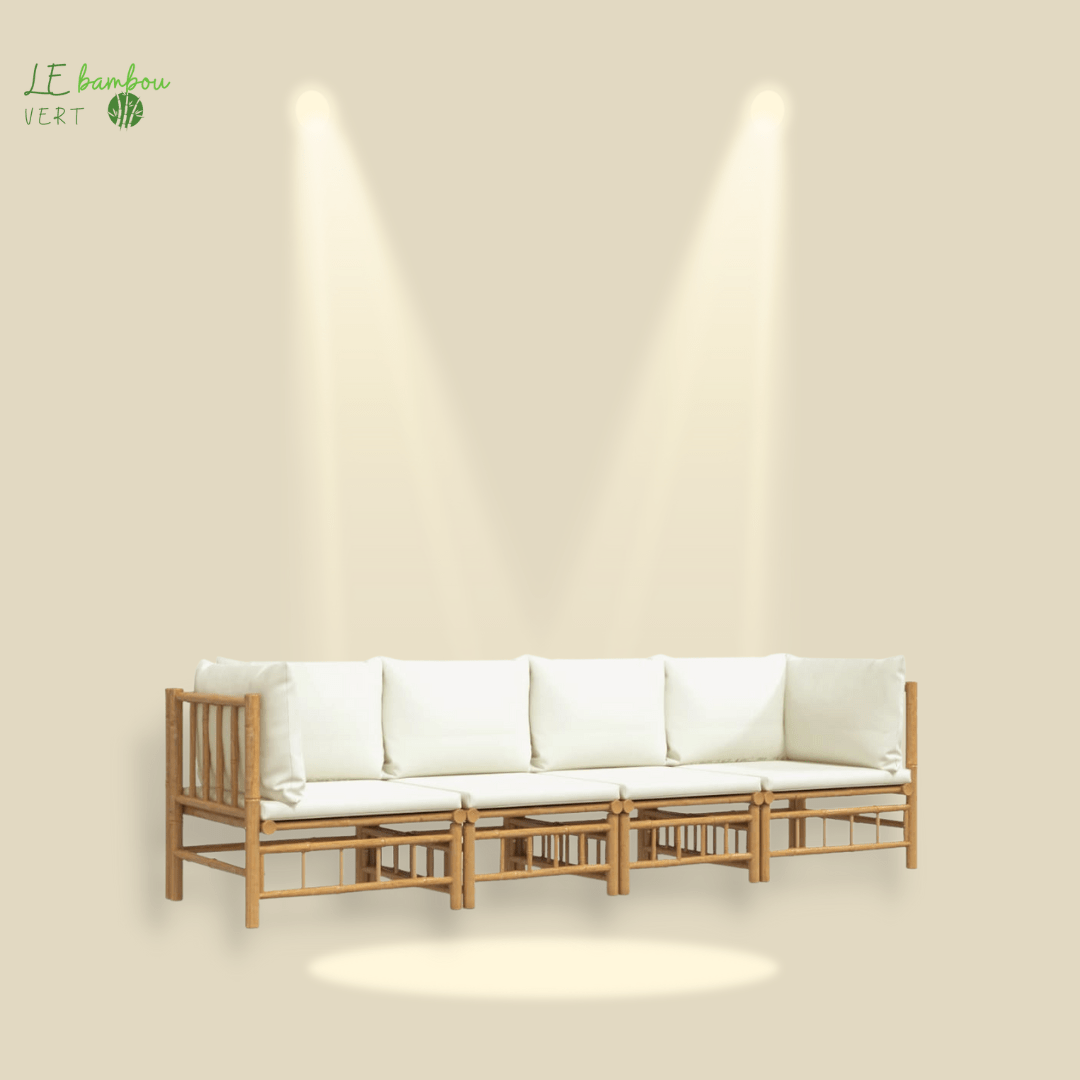 Canapé Bambou extérieur 4pcs le bambou vert