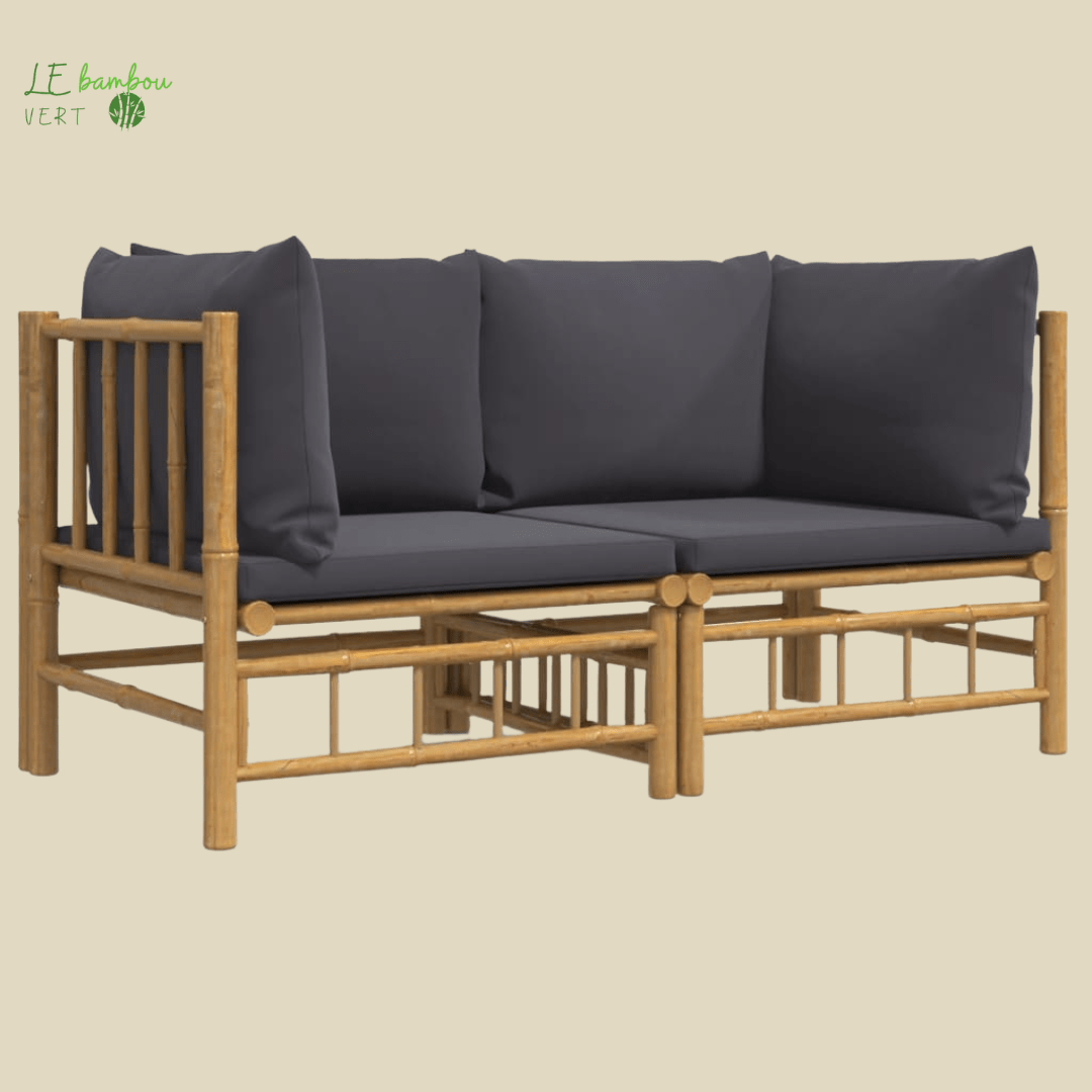 Salon de jardin en bambou 5 pcs le bambou vert