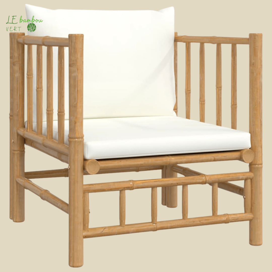 Salon de jardin en bambou 5 pcs le bambou vert