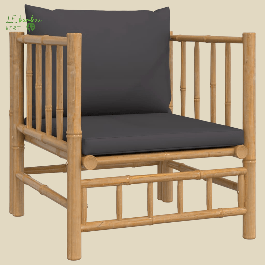 Salon de jardin en bambou 5 pcs le bambou vert
