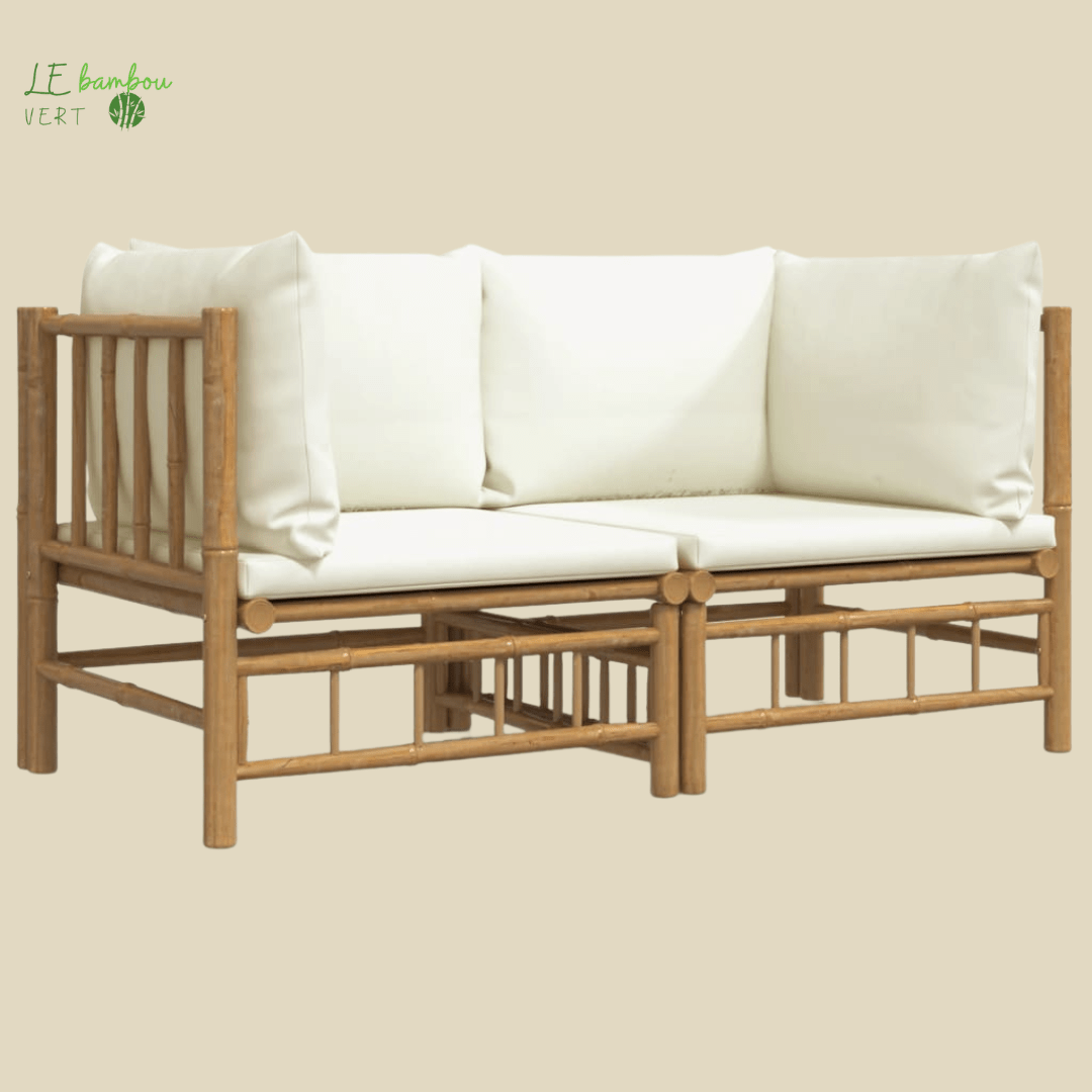 Salon de jardin en bambou 5 pcs le bambou vert