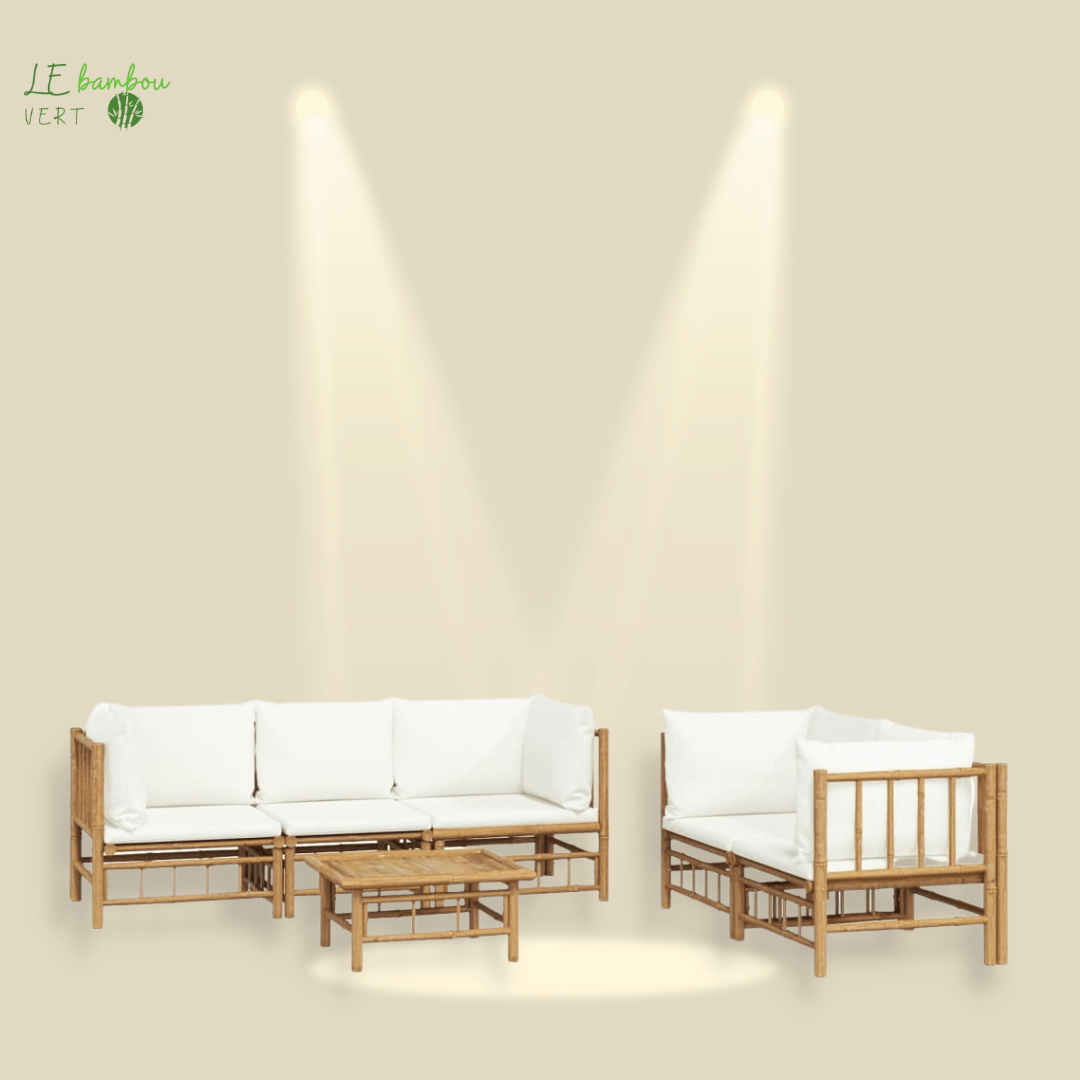 Salon de jardin bambou le bambou vert