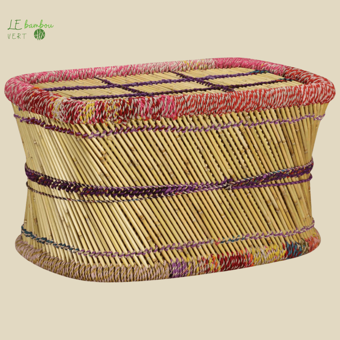 Table basse bambou vintage Tissé main 8718475530848 244215 le bambou vert