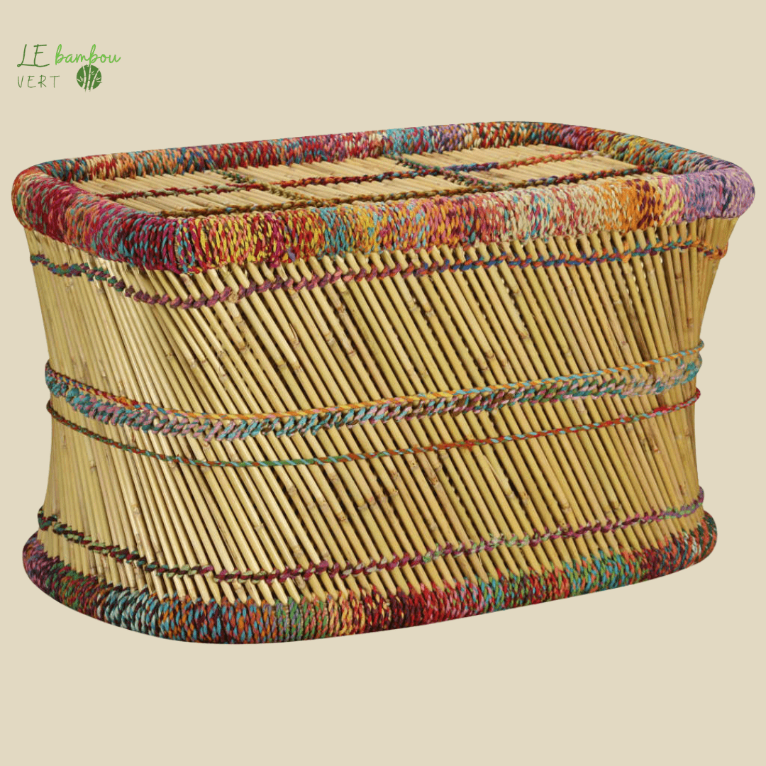 Table basse bambou vintage Tissé main 8718475530848 244215 le bambou vert