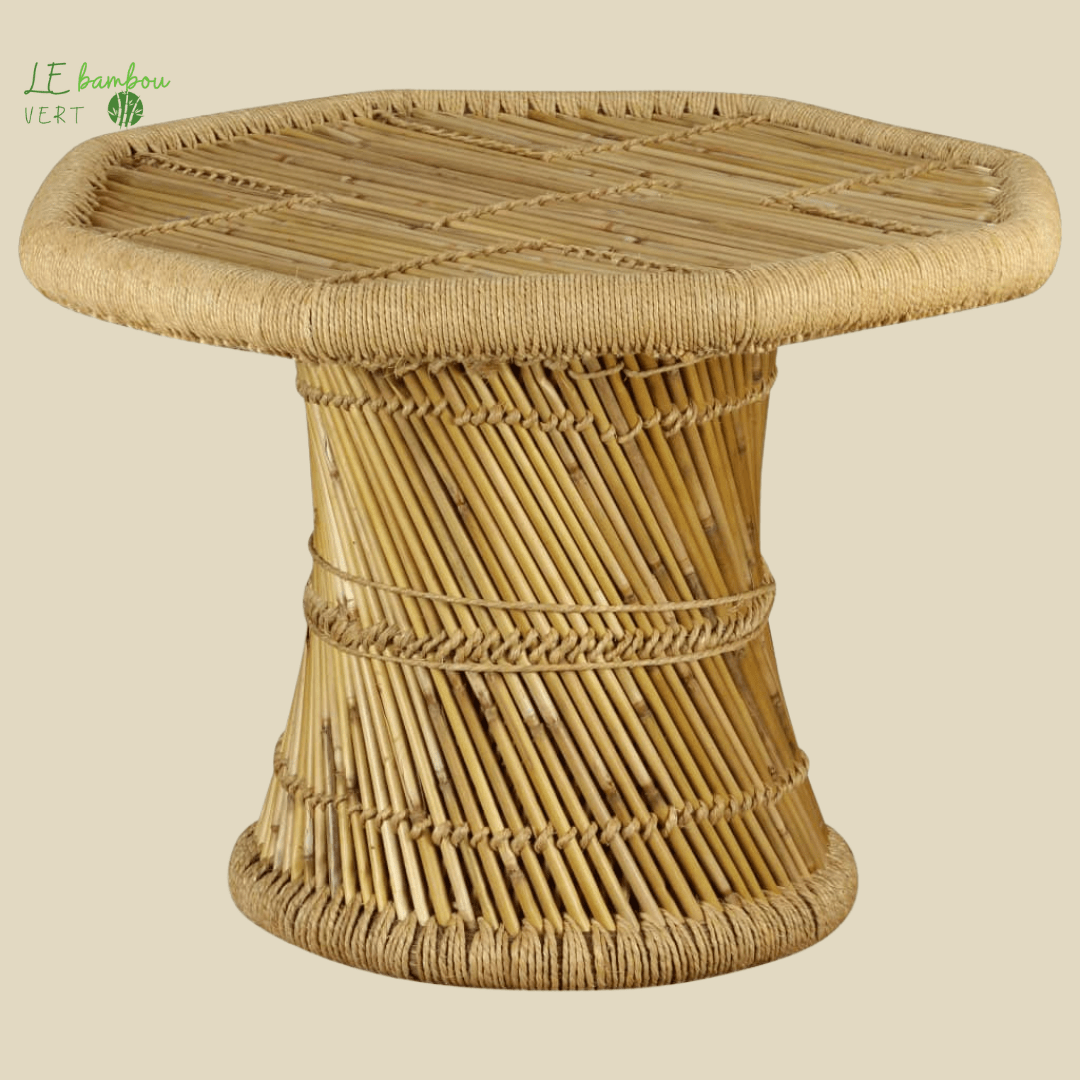 Table basse ronde bambou style Molière 8718475530886 244219 le bambou vert