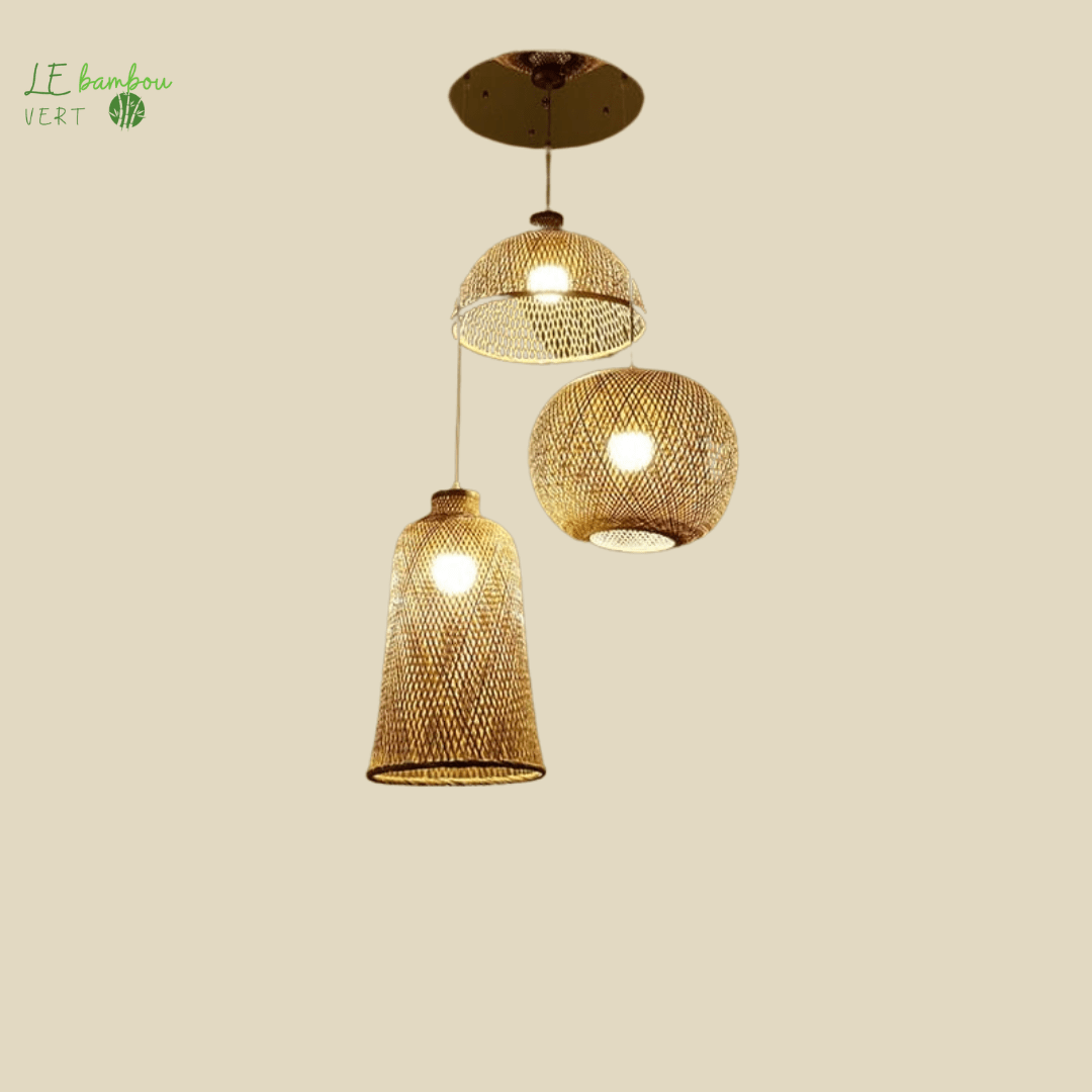 Lustre en Bambou 3 hélices 1005004230593695-SS le bambou vert