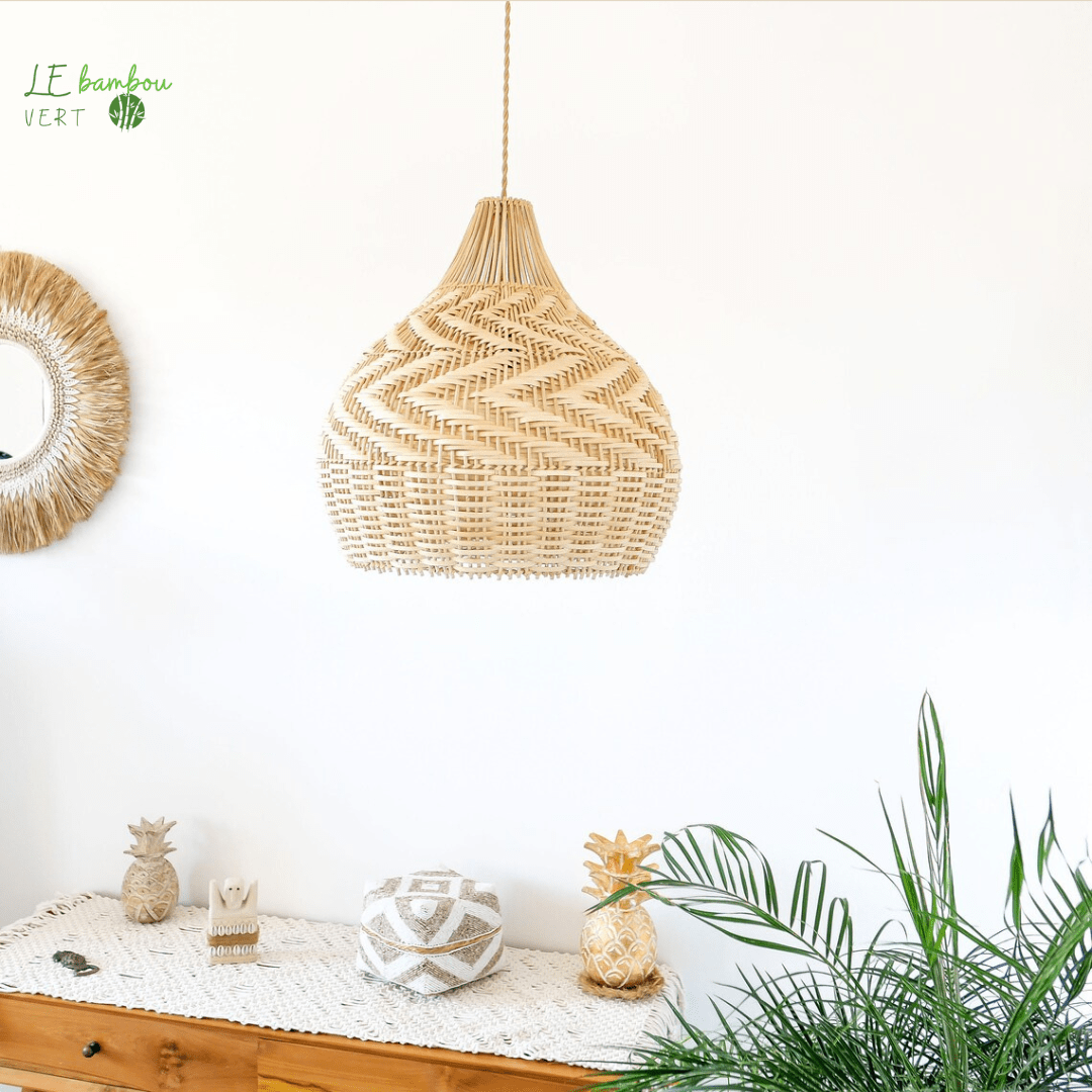 Suspension Rotin Bambou Art 1005003103856220-E beige-Dia-60cm le bambou vert