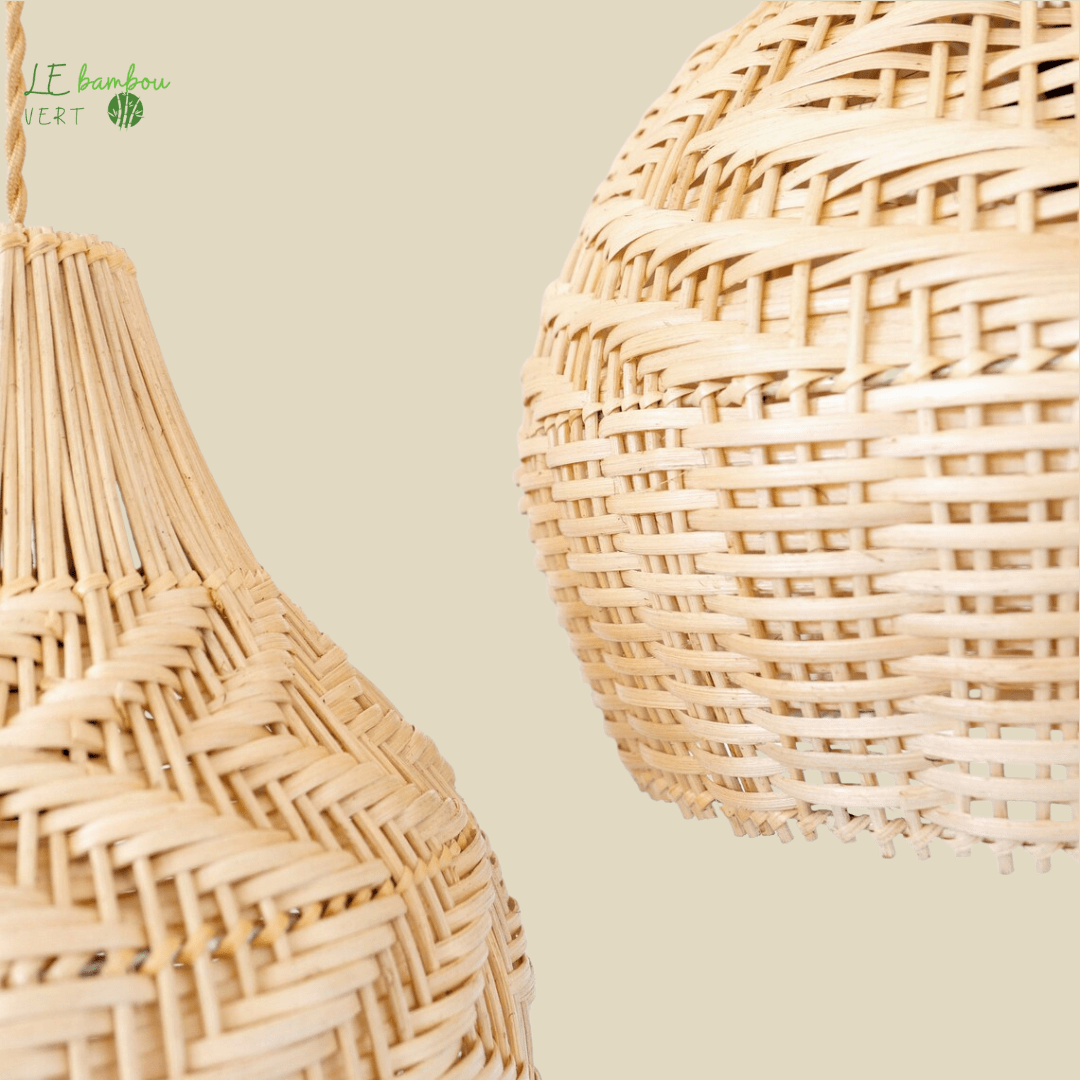 Suspension Rotin Bambou Art le bambou vert