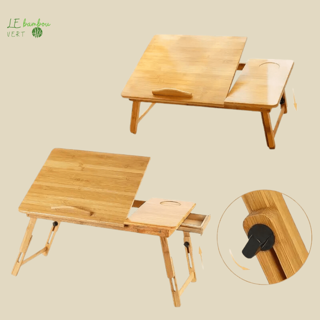 Table pliante pour ordinateur portable en bambou 601099625466949-66*30*35cm le bambou vert