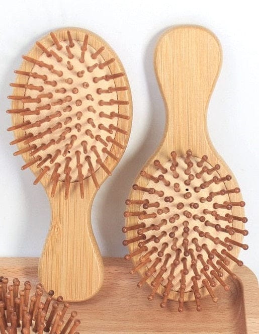 Brosse à Cheveux Ronde en Bambou le bambou vert